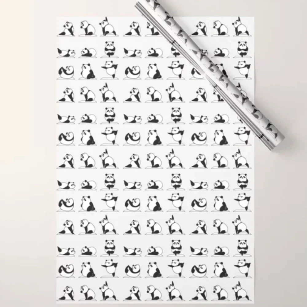 Panda Bear Yoga Wrapping Paper Sheets